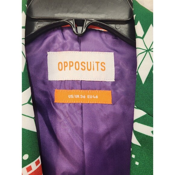 Opposuit Mens suit Size 36 Christmas Green Tree Holiday With Tie - Picture 4 of 16